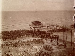 Volk's Sea-Going Car at Ovingdean Jetty, in 1904  | From the private collection of Sam Flowers