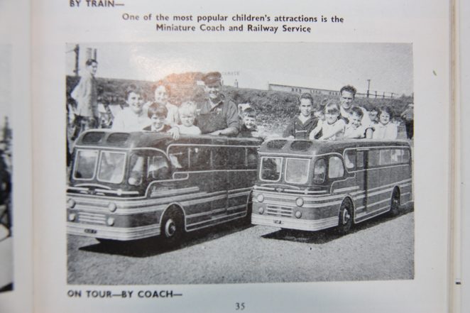 Johnstone's Midget coaches at Arbroath. TUF3 and SCD2. Yeates Riviera style 1957 & 1956.