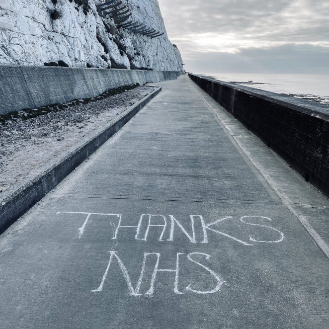 Thanks NHS chalk sign, Rottingdean | Chris Barbara ARPS. All Rights Reserved.