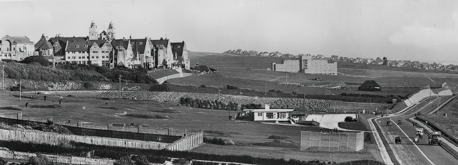 The south coast road showing Roedean School (left), St Dunstan's (right), and Ovingdean/ Rottingdean on the horizon. | From the private collection of Jennifer Drury.