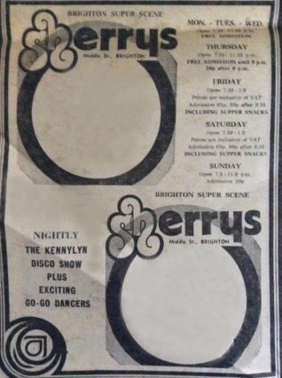 Old Sherrys advertising flyer. | ©SistersWiki.org