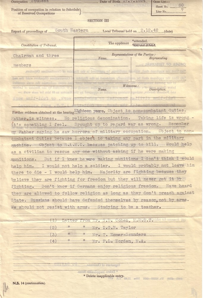 Report of tribunal hearing into Gordon Harris' application to be