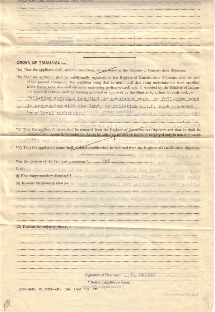 Report of tribunal hearing into Gordon Harris' application to be