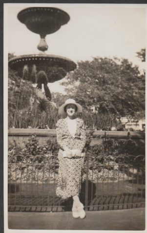 Photograph of Hinda Harris in Old Steine gardens, Brighton