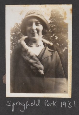 Photograph of Hinda Harris in Springfield Park in Stanford Hill, London