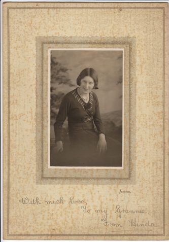 Photograph of Hinda Harris which was sent to her grandmother as a gift