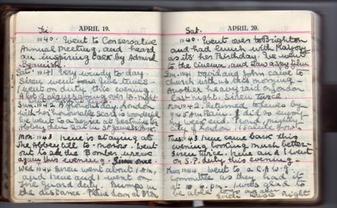 Extract from the diary of Margery May Barrett
