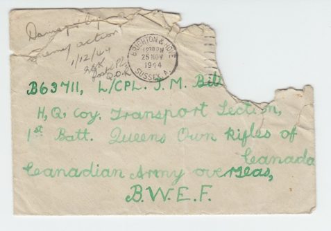 Letter from Beryl Speed, aged 9, to her uncle, Jack Bilton