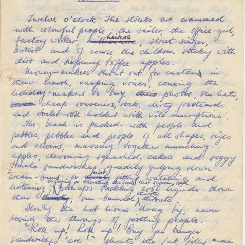 Handwritten Essay Entitled Summer By Beryl Payne My Brighton And Hove