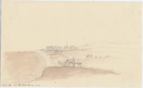 Pen-and-ink drawing marked 'Kemp Town from the East'