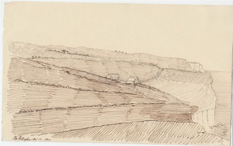 Pen-and-ink drawing marked 'By Rottingdean'