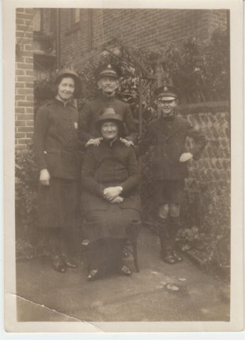 Photograph of the Smart family in Salvation Army uniform