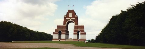 Photograph of the memorial at Thiepval in the Somme, France where the name of  Frederick George Stoner is inscribed.