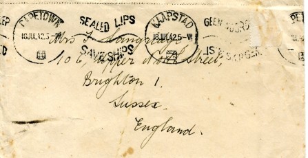 Letter and envelope from Mrs AL Short to Kathleen Mary Langridge (née Stoner)