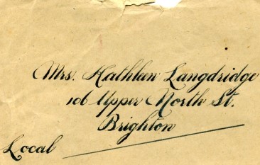 Letter to Kathleen Mary Langridge (née Stoner) from her brother-in-law Charles Wilfred Deacon, (signed 'Wilfred')