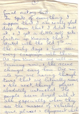 Letter from Lance-Corporal Ray Harris to his wife Doreen Harris