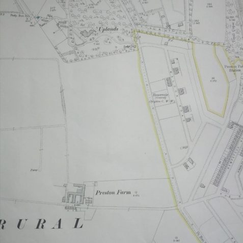 Map of the area around 1885 showing Uplands Estate