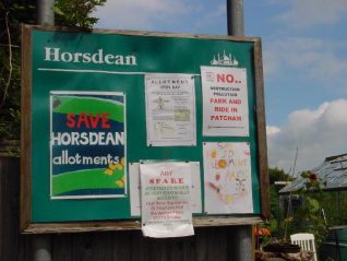 Noticeboard, Horsdean | Photograph by Simon Tobitt