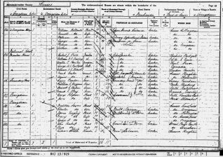 An example of a census: 1901 Ovingdean. Click on the image for a full screen view | Crown Copyright