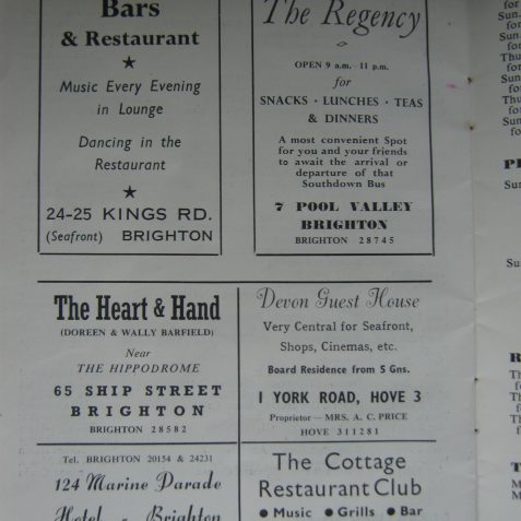 Brighton entertainments 1953 | From the private collection of Paul Clarkson