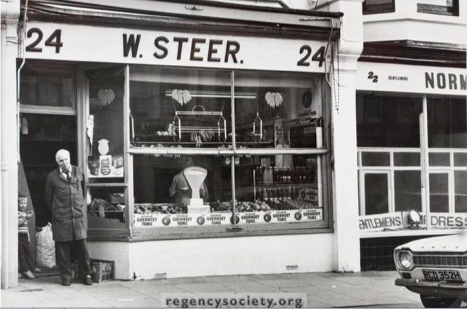 Steers greengrocer and fruiterer in 1976 | Image reproduced with kind permission of The Regency Society and The James Gray Collection