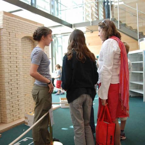 Emilia discusses the project with visitors | Photo by Tony Mould