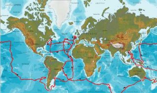 The route of the HMS Challenger Expedition