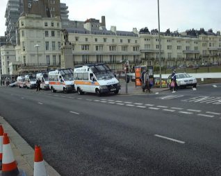 Regency Square/Kings Road traffic free and no speeding during the Labour Party conference 2004 | Photo by Terry Wing