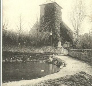 Church and dew pond c1900