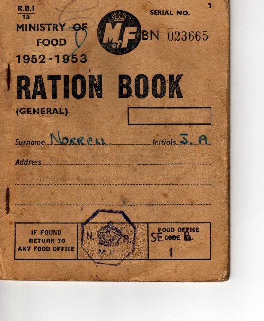 Ration Book for 19521953. 1950s personal memories My Brighton and Hove