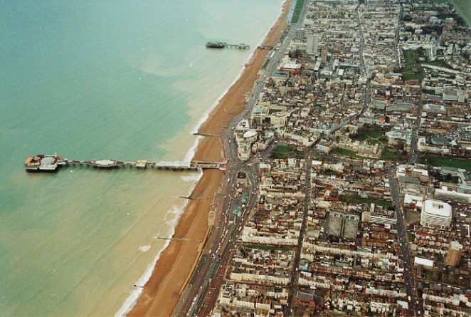 Aerial view of Brighton seafront, October 1990 | Picture contributed on 11-05-04 by Ian McKenzie, from private collection