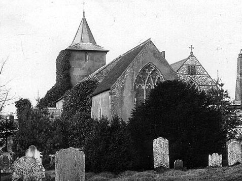 All Saints Church, Patcham, from south east. c1960 | From the private collection of Martin Nimmo