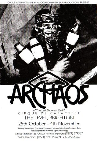 Archaos flyer | Image from the Zap archive