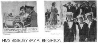 The Mayor of Brighton, Mrs Dorothy Stringer on board HMS Bigbury Bay | Photo supplied by Arthur Loosley, Brighton and Hove Herald