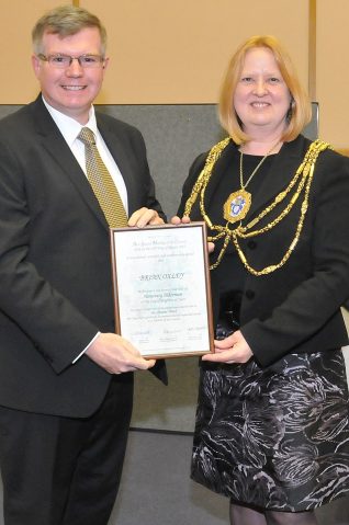 Brian Oxley with the Mayor of Brighton and Hove, Councillor Anne Meadows | Photo by Tony Mould