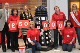 The Mayor of Brighton and Hove, Councillor Anne Meadows, her Consort Tony Meadows and some of the fundraising team: click on the photo to open a large version in a new window. | Photo by Tony Mould