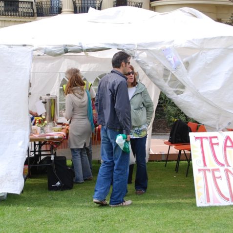 An absolute necessity at any festival - the tea tent | Photo by Tony Mould
