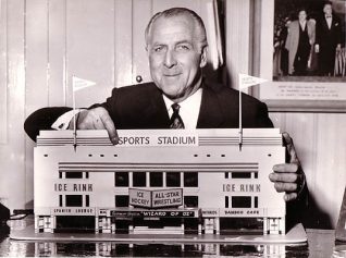 Benny Lee holding model of the S.S. Brighton | From the private collection to Trevor Chepstow