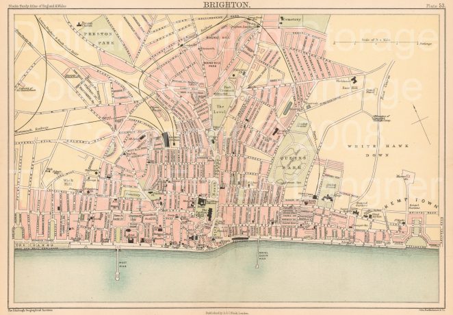 Black's Handy Atlas of Brighton, 1890 | Digital File and Storage Source for Map Image Copyright © 2008 Timothy Fintan Langner