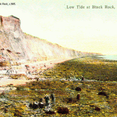 Low tide at Black Rock circa 1905