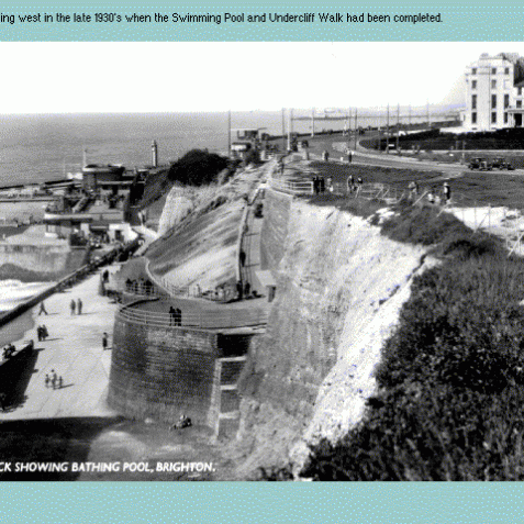 Black Rock looking west in the 1930's when the Swimming Pool and Undercliff Walk had been complete