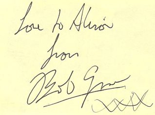 'Boring' Bob Grover's autograph | Image from Alison Clough