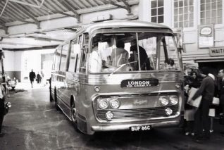 A Southdown Leyland coach about to leave for London, summer 1967A Southdown Leyland coach about to leave for London, summer 1967 | From the private collection of Martin Nimmo