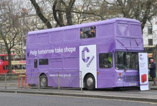 The purple census bus | Photo by Tony Mould