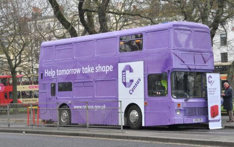 Purple Census Bus visits the city