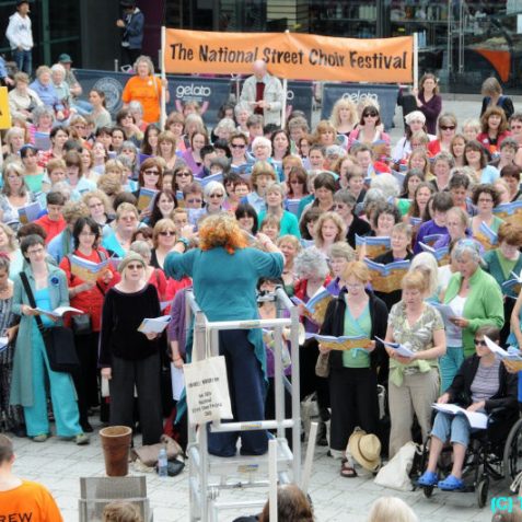 Massed choirs in Jubilee Square | Photo by Tony Mould
