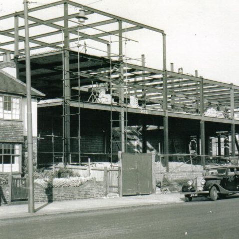 Construction underway, looking north-east c. 1953 | From the private collection of Peter Groves