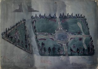 Plan of the illuminations at the Pavilion and the Old Steine, by Pain and Son to celebrate Queen Victoria's Diamond Jubilee; May 1897 | East Sussex Record Office reference DB/D46/638