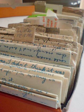 A box of all the letters George Horrobin sent back to his family | Reproduced by kind permission of Tricia Leonard