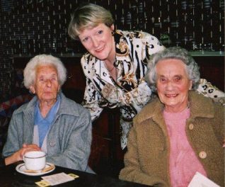 L-R Daisy Noakes, Jennifer Drury and Laurie Hollands. Pictured in 2000 at the launch of the oral history book. Laurie and Daisy first met in Ovingdean in the early 1920's | Photograph by Tony Mould